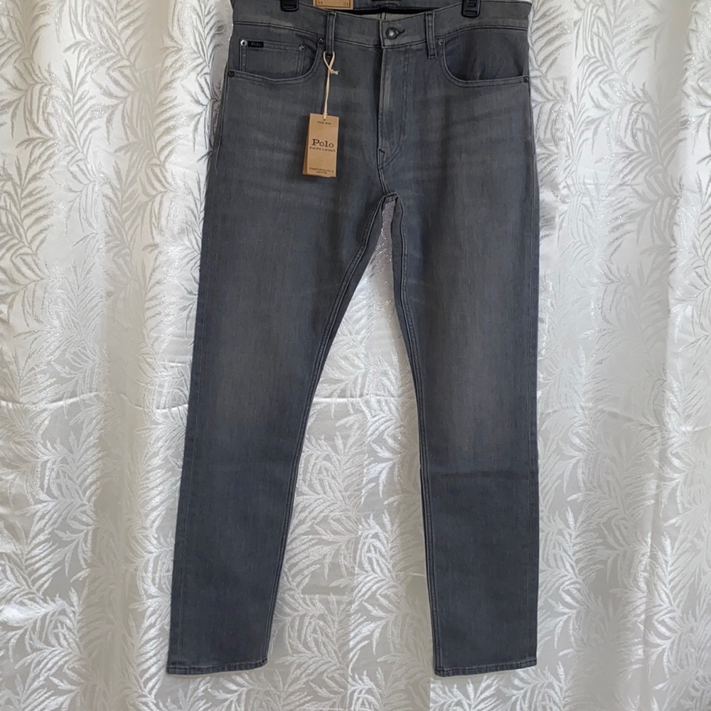 Polo men jeans size 34X34 grey new with tags